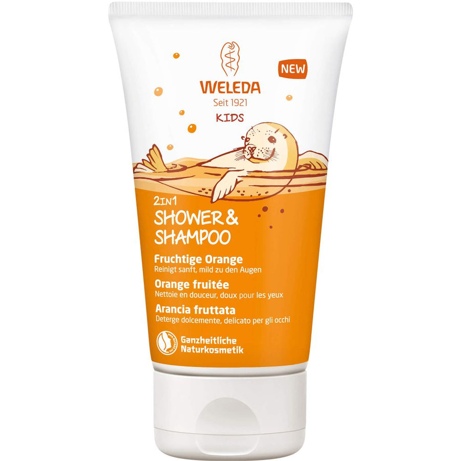 WELEDA Kids 2in1 Shower & Shampoo fruchtige Orange — 150 ml — reference packaging