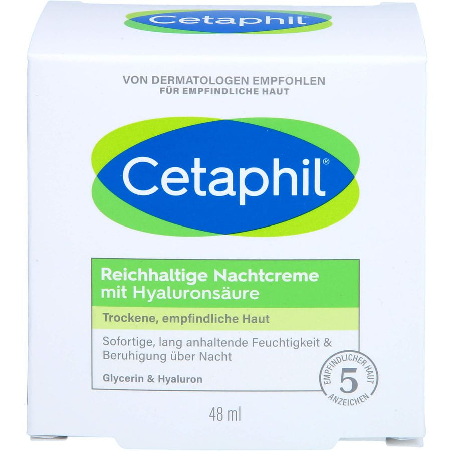 CETAPHIL reichhaltige Nachtcreme mit Hyaluronsäure — 48 g — reference packaging