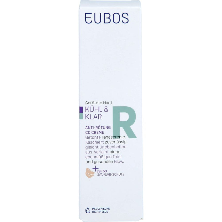 EUBOS KÜHL & KLAR Anti-Rötung CC Creme LSF 50 — 30 ml — reference packaging