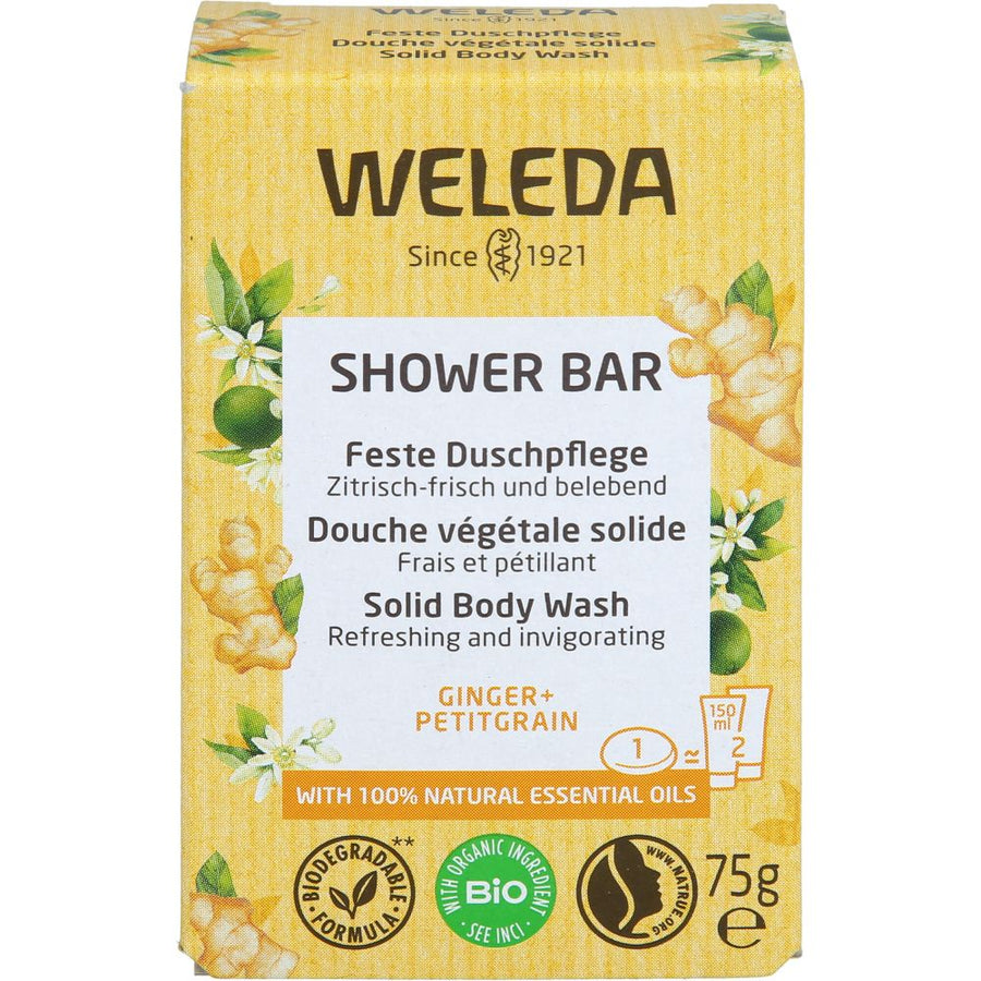 WELEDA feste Duschpflege Ginger+Petitgrain — 75 g — reference packaging