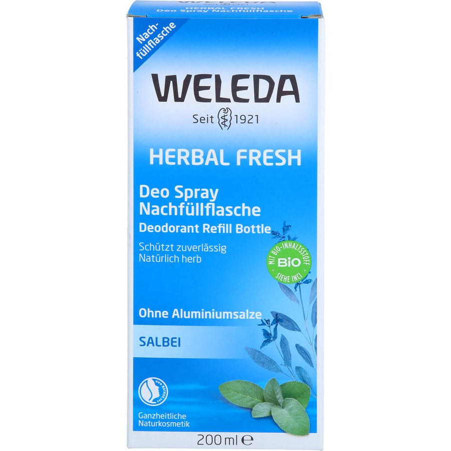 WELEDA Herbal Fresh Deo Spray Salbei Nachfüllfla. — 200 ml — reference packaging