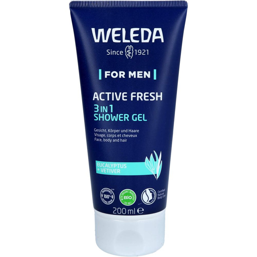 WELEDA for Men Active Fresh 3in1 Shower Gel — 200 ml — reference packaging