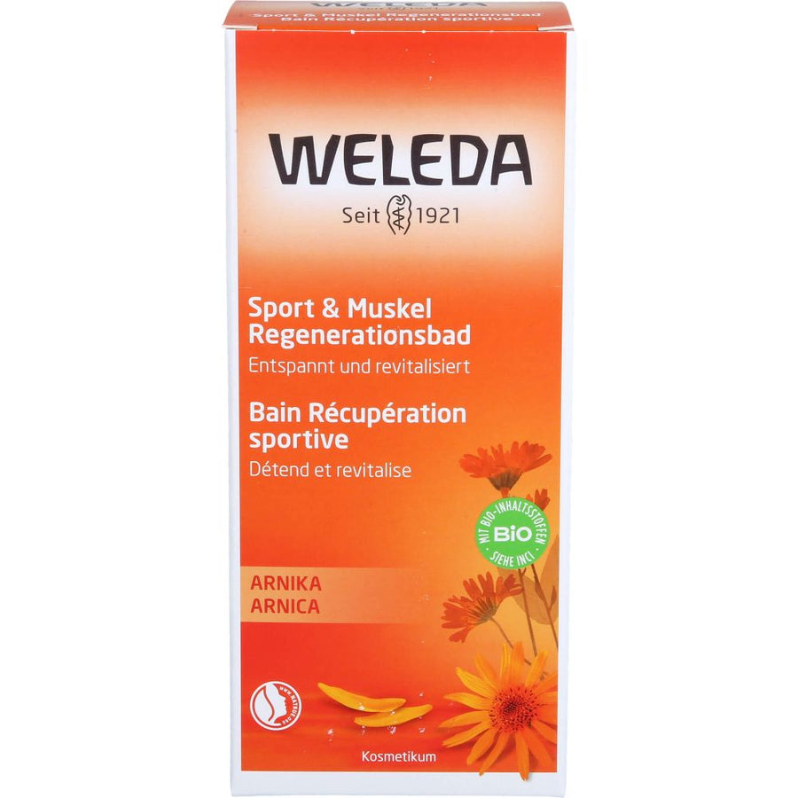WELEDA Sport und Muskel Regenerationsbad Arnika — 200 ml — reference packaging