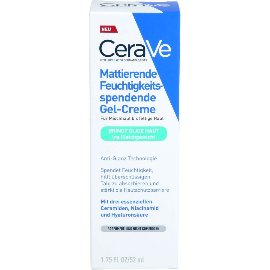 CERAVE feuchtigkeitsspendende Gel-Creme matt — 52 ml — reference packaging