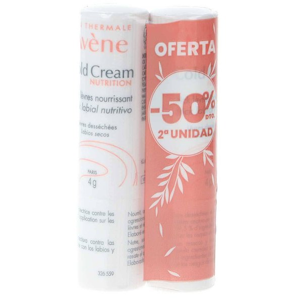 Avene Stick Labial Cold Cream Nutritivo 2x4g Promo — 2x4g — reference packaging